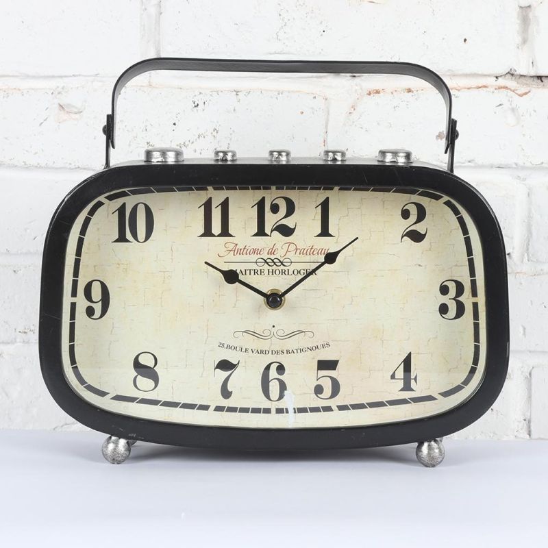 Metal Table Clock with Radio Shape for Home Decor, Leader & Unique Table Clock, Desk Clock, Iron Table Clock, Promotional Gift Clock, Radio Table Clock