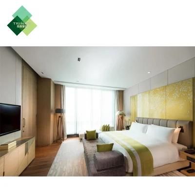 Export Standard Packing ISO 14184 Bed Wooden Hotel Furniture Manufacturer