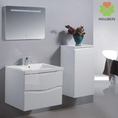 European Popular MDF High Gloss Paint Curved Bathroom Cabinet HS-D1111-600