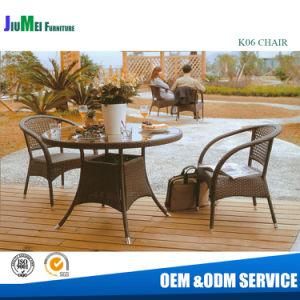 Outdoor Garden Patio Furniture Knock Down Rattan Dining Table and Stackable Chair (K06)