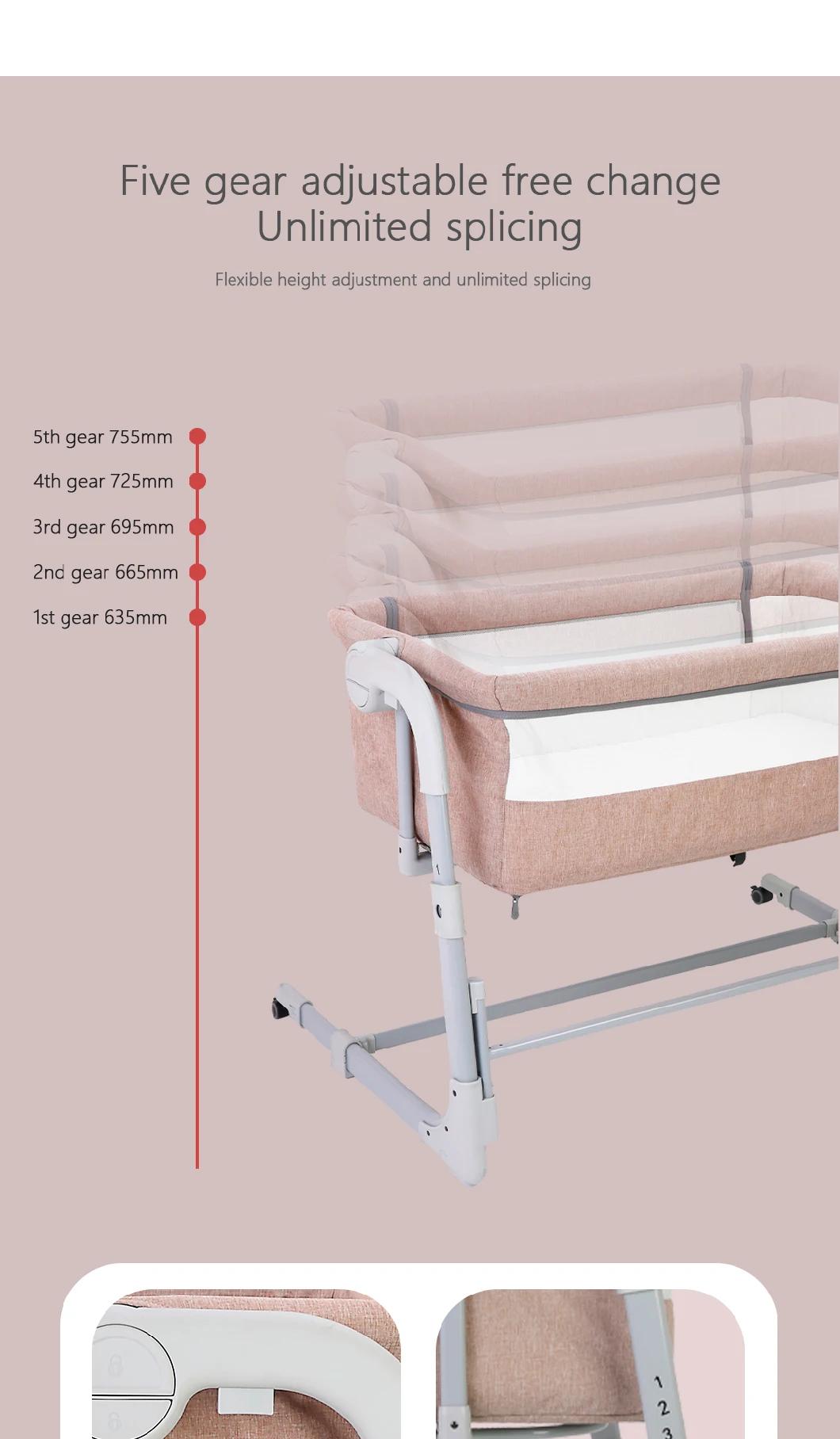 China Supplier Factory Custom Made Multifunction Crib Cot Baby Bed