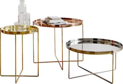 European Design Antique Brass Gold Metal Modern Side Table Coffee Tables