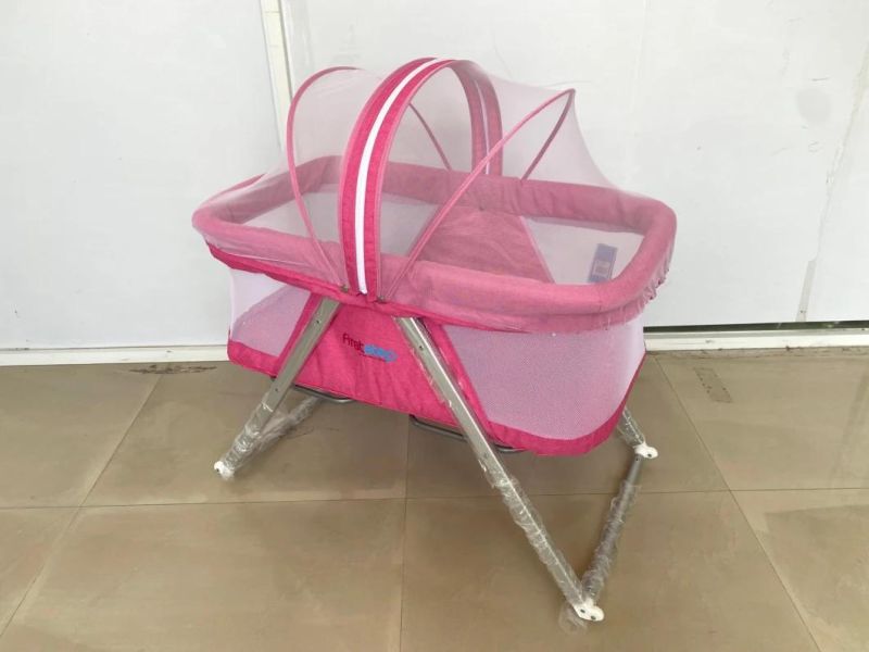 Promotional Prices Portable Steel Frame New Born Baby Cradle Swing