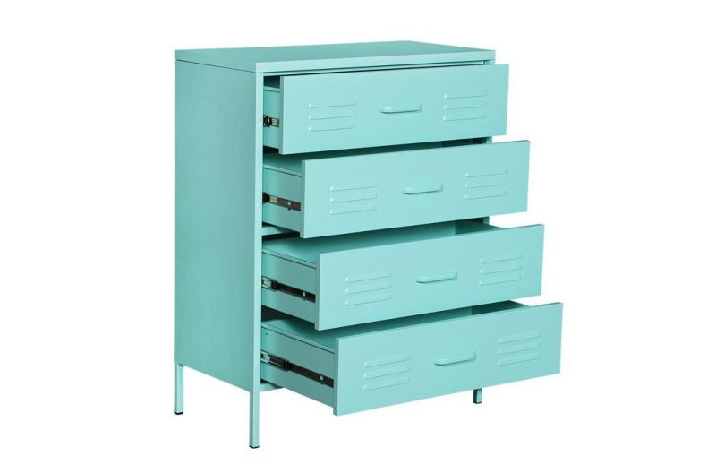 Cheap European Style Home Furniture Steel 4 Drawer Cabinet for Bedroom