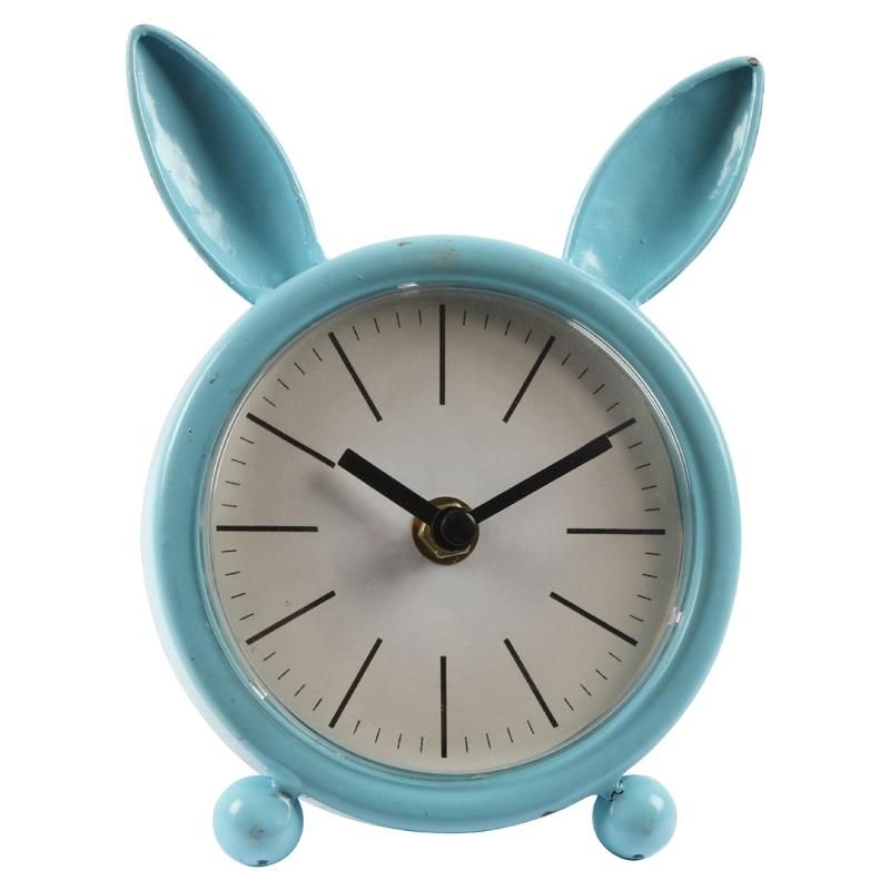 Rabbit Shape Iron Table Clock for Home Decor, Leader & Unique Table Clock, Promotional Clock, Desk Clock, Kids Clock, Rabbit Table Clock