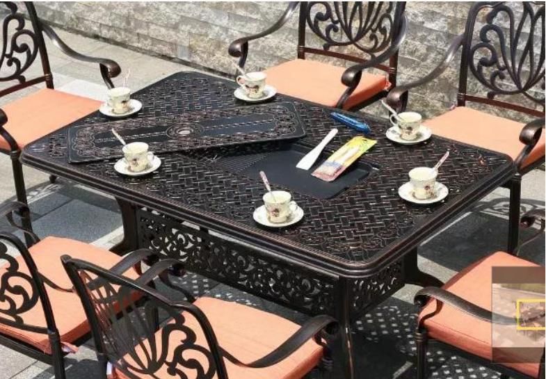 High Quality Chair and Table Die Cast Metal Tables Die Casting Furniture Set Outdoor Aluminum Table Outdoor Furniture