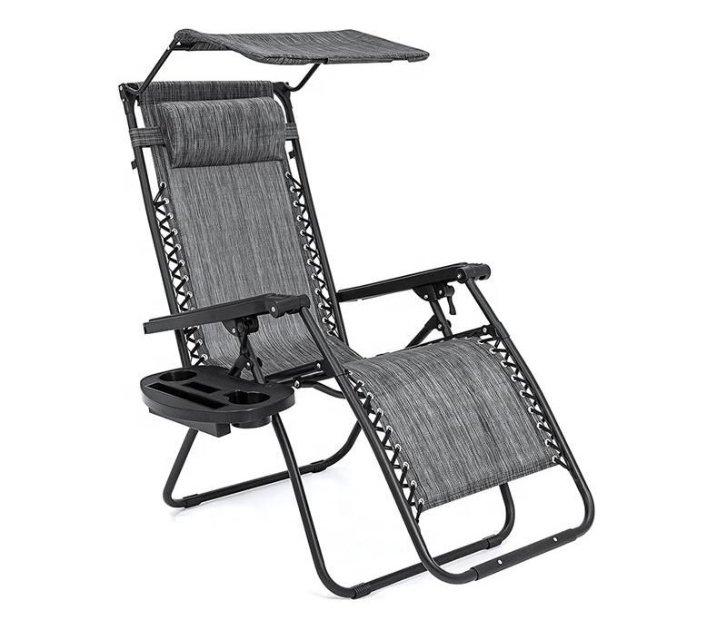 Outdoor Hot Sell Portable Folding Camping Chair Beach Bed with Sun Shade