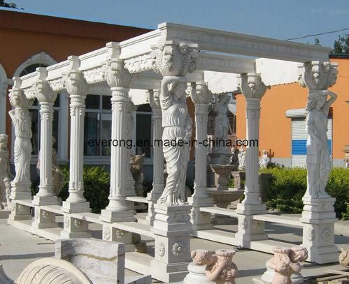 Garden Made Hand Carved Marble Stone Gazebo/ Pagoda / Gloriette / Pavilion for Outdoor Decoration