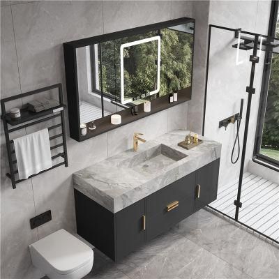 Special Waterproof Wall Mounted European Model Bathroom Storage Furniture Cabinet Set Vanity Side Cabinet Wood Color