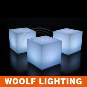 Cheap White Plastic LED Lighting Cube Chairs for Adult
