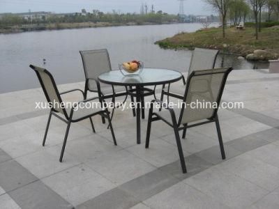 Outdoor Garden Furniture Sets with Dining Chair Round Table for Outdoor Furniture 5 PCS Set