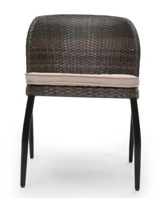 Wicker Alu Chair with Seat Cushion for Garden Furniture
