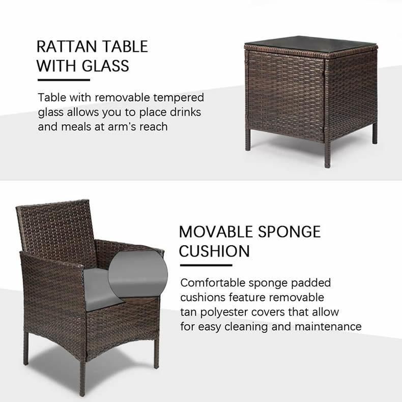 Luxury Patio Furniture Outdoor Wicker Conversation Set Garden Sets Rattan