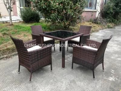 4 Person Patio Table Chair Rattan Garden Outdoor Indoor Dining Furniture Sets