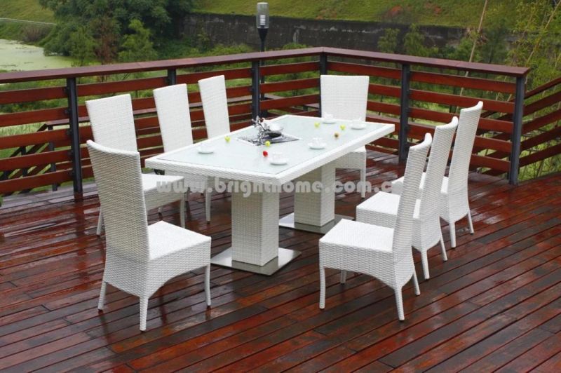 Aluminium Comfortable Wicker Outdoor Dining Furniture