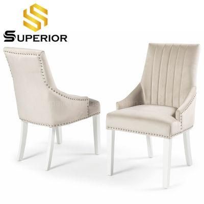 European Style Creamy-White Tufted Dining Room Chair for Table
