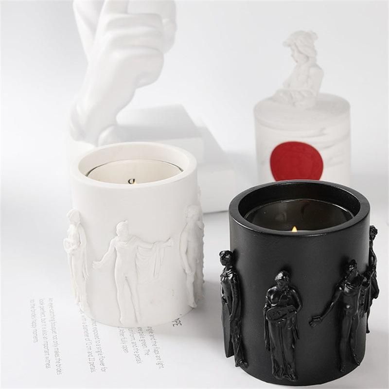 Sculpture Aromatherapy Candle Essential Oil with Hand Gift Gypsum Cup Smokeless Fragrance Candle Ornament Soybean Wax