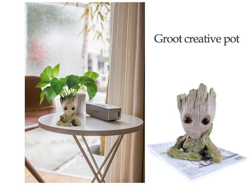 Cute Cartoon Character Creative Flower Pot Baby Groot Living Room Storage Box Home Decorations Kids Pen Holder Flowerpot