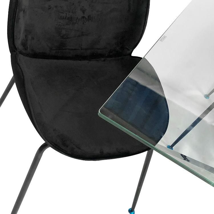 European Italian Luxury Home Restaurant Furniture Set Designs Glass Golden Metal Leg Dining Table