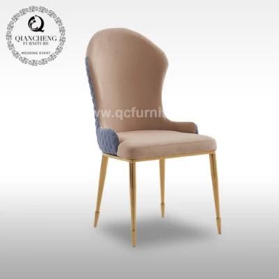 European Style Modern Golden Metal Stainless Steel Legs Dining Chair