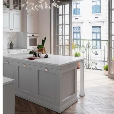 Customized Free Design Simple European Style White Lacquer Modular PVC Kitchen Cabinets