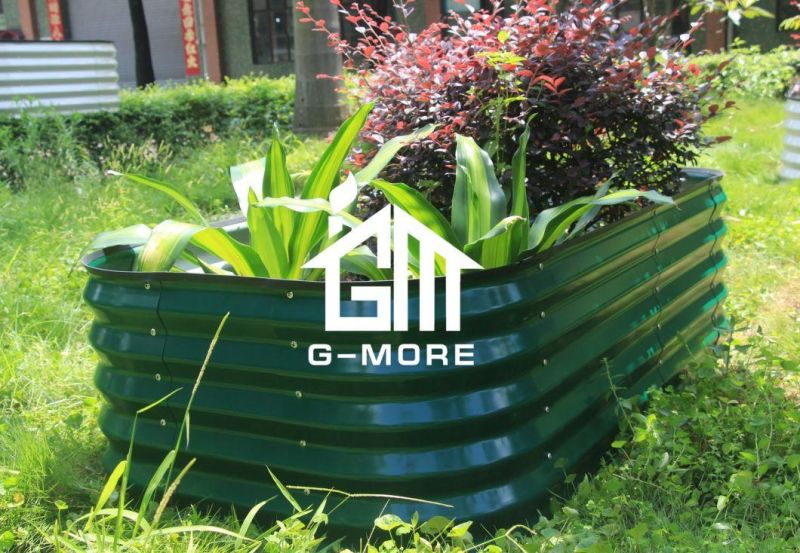Outdoor Galvanized Steel Oval Raised Garden Beds for Vegetables Flowers Herbs Growing Raised Garden Beds