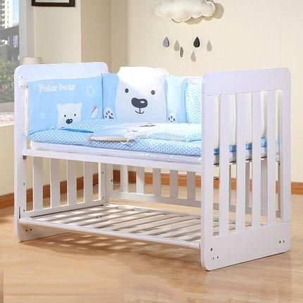 Convertible 0-4 Years Baby Cot Toddler Bed Multifunctional Kids Crib Solid Wooden Daybed