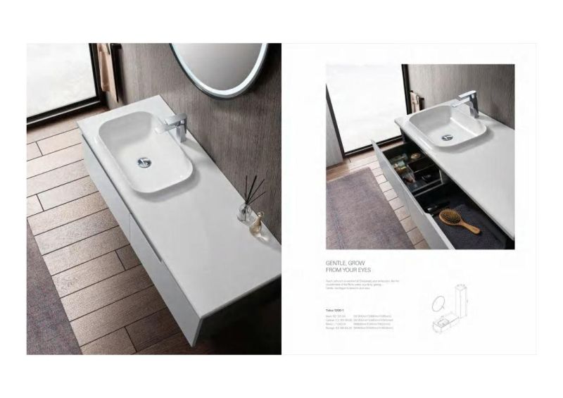 Wholesale European Style Modern Minimalist White MDF Bathroom Furniture