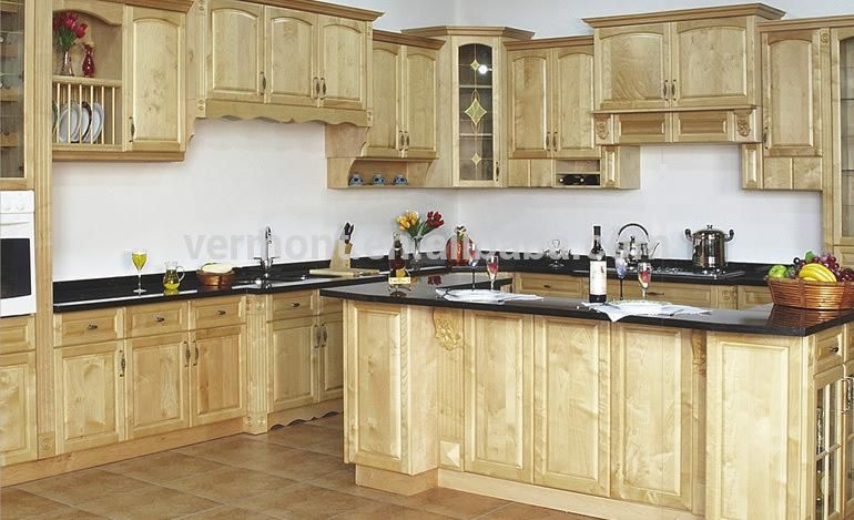 American European Style Wood Modular Kitchen Cabinet