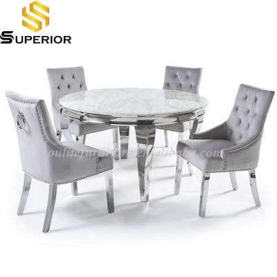 Dining Room Furniture Grey Marble Top Dining Table with Chairs