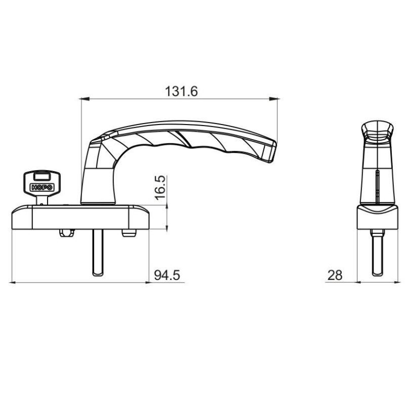 Square Spindle Handle, Aluminum Alloy for Side-Hung Window