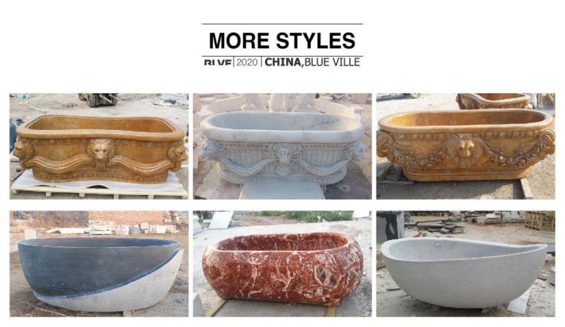 Blve European Style New Design Home Use Carrara White Marble Stone Bathtub for Sale