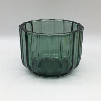 Glass Candle Holder Customized Various Spray Color Bowl Shaped Holder