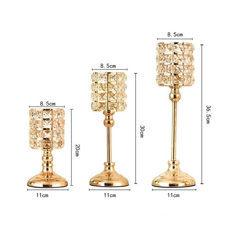 European Wedding Candlestick Ornaments Modern Dining Table Decoration Gold Crystal Candlestick Decoration