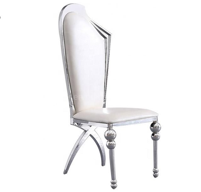 Luxury Hotel Restaurant Leather Upholstered Dining Chair with High Back