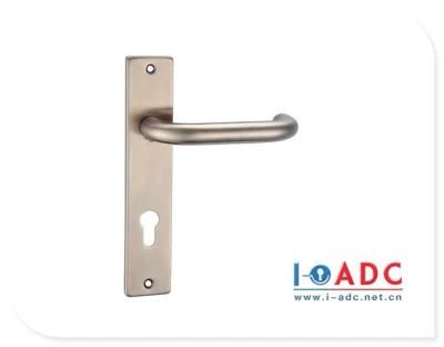 Hollow Stainless Steel Lever Handle on Plate, Stainless Steel Door Handle with Plate, Inox Door Handle
