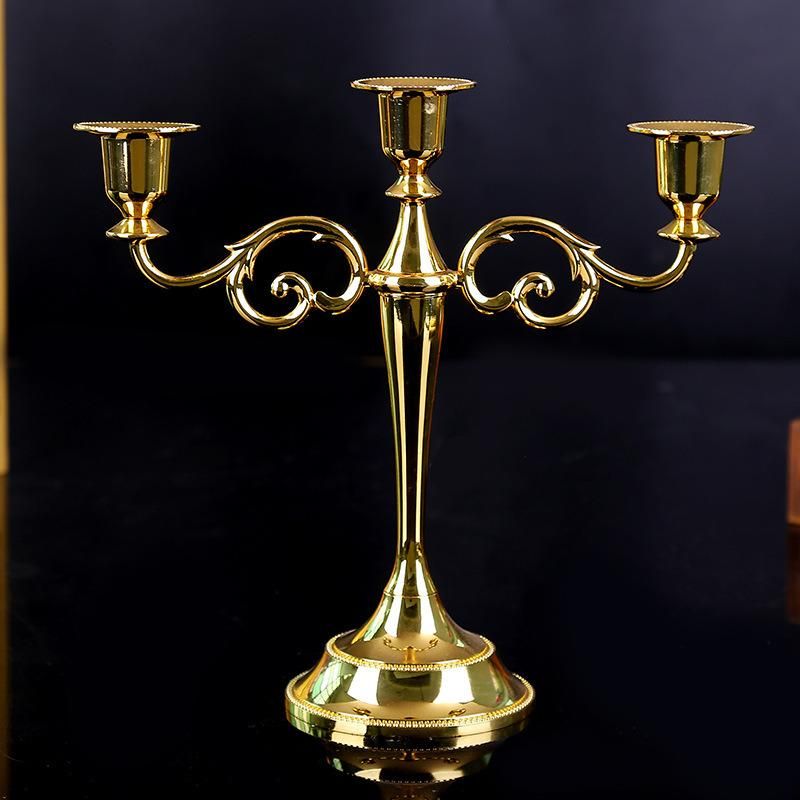 European Style Retro Home Decoration Multi-Mouth Metal Tall Candle Holder