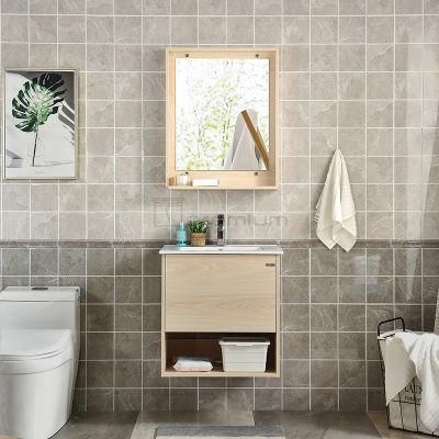 European Modern Plywood Bathroom Basin Sink Vanity Cabinets with Mirror Cabinet