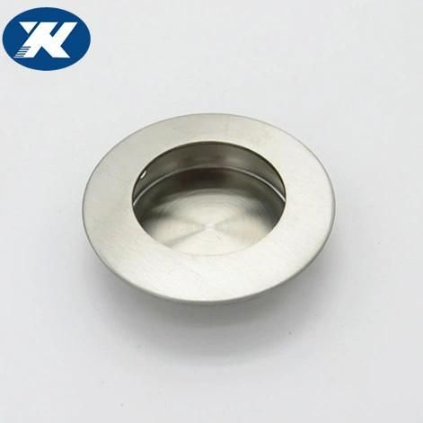 Stainless Steel Flush Pull Semicircle Pulls Cabinet Drawer Furniture Recessed Handle with Screws for Sliding Door