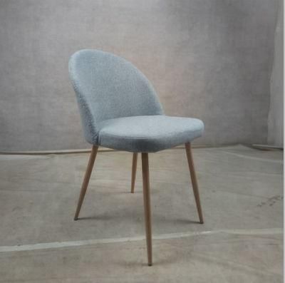 New Design Wholesale Modern Home Furniture Living Room European Metal Legs Dining Chair with Velvet Fabric