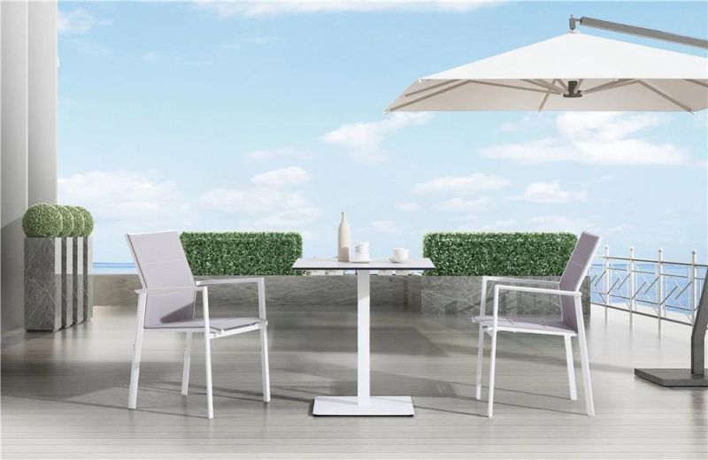 Aluminum Frame Patio Garden Furniture Sets Waterproof Mesh Back Dining Chairs Dining Tables