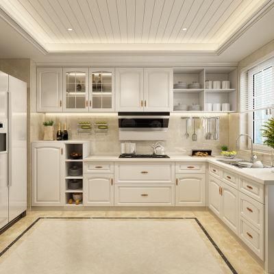 European French Italian Classic Style High End Custom Design White Solid Wood Kitchen Cabinets Set Luxury Royal Kitchen Cabinet