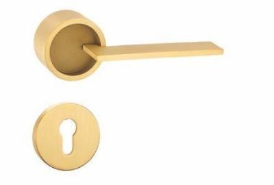 Solid Brass Door Lever Handles Interior Door Handle Gold Vintage Brass Door Locks and Handles