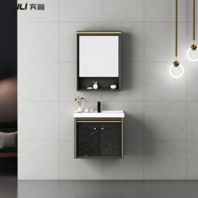 European Hot Selling Black Luxury Waterproof Storage Space Cabinet Bathroom Vanities