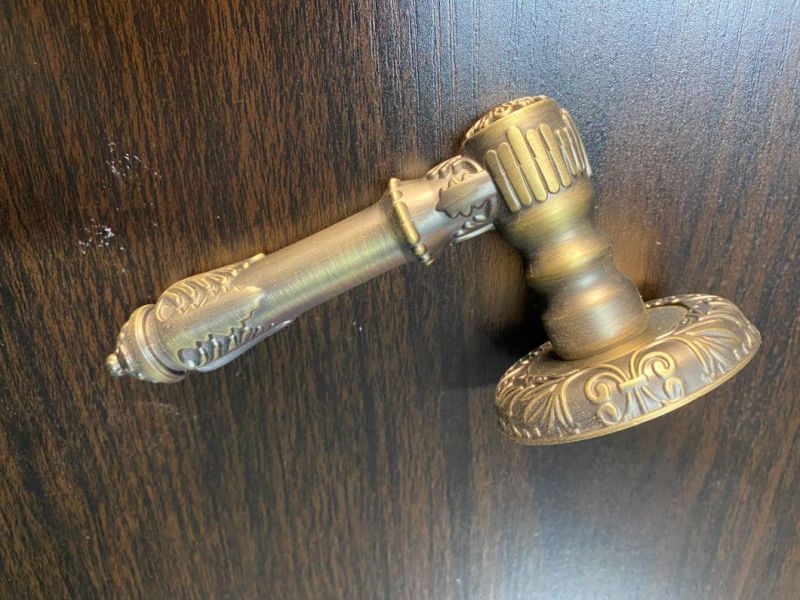 Zinc Alloy European New Special Popular Modern Style Lever Door Handle for Room Wooden Door Zinc Alloy Door Lock Handle on Rosettes