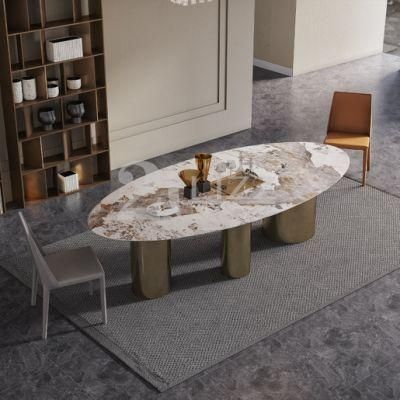 Direct Sale Nordic Luxury Reataurant Home Furniture Modern Dining Room Marble Table Set