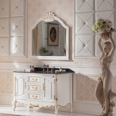 Modern Design Simple Style European Standard Furniture Relief Solid Wood Bathroom Cabinet