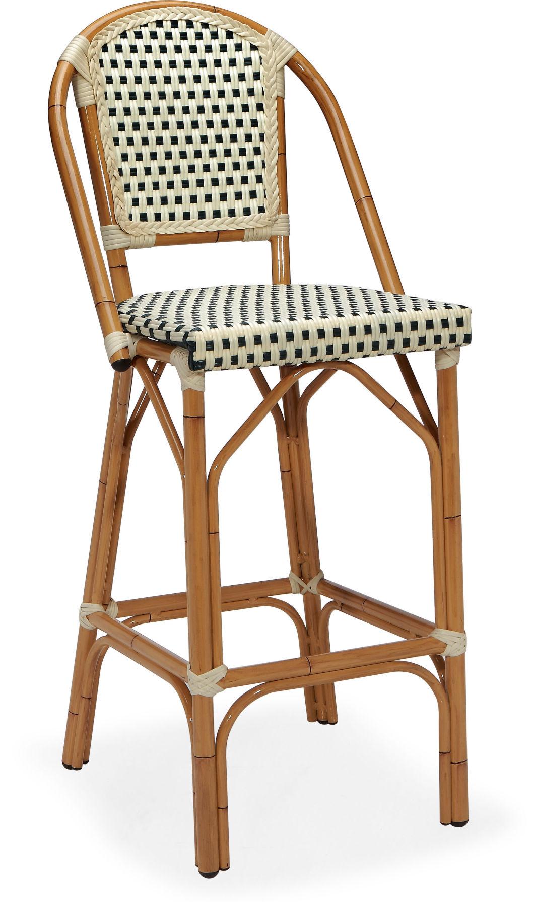 Waterproof Wicker Rattan Chairs Easy Carry Stackable Space Saving French Bistro Garden 0utdoor Furniture Handmade Cane Chair