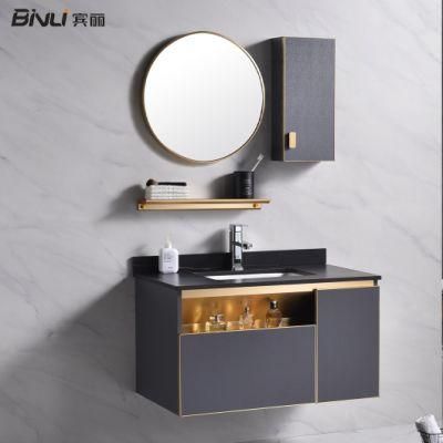 European Style Customized Sanitary Ware Luxury Vanity Basin Bathroom Cabinet with Smart Mirror
