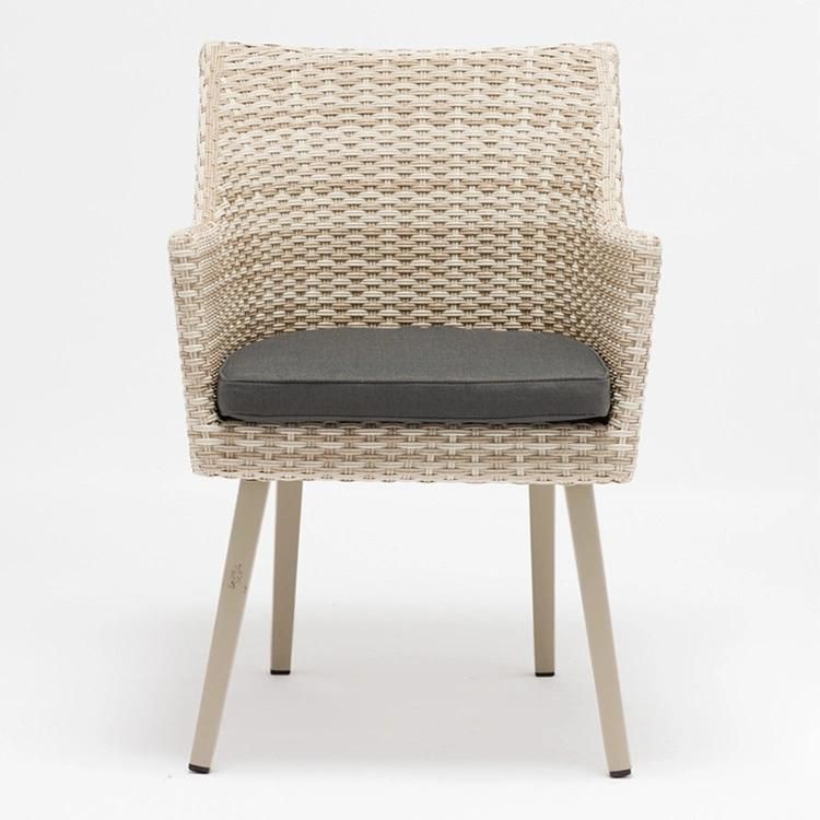 Bamboo Aluminum PE Rattan Stacking Dining French Bistro Chair